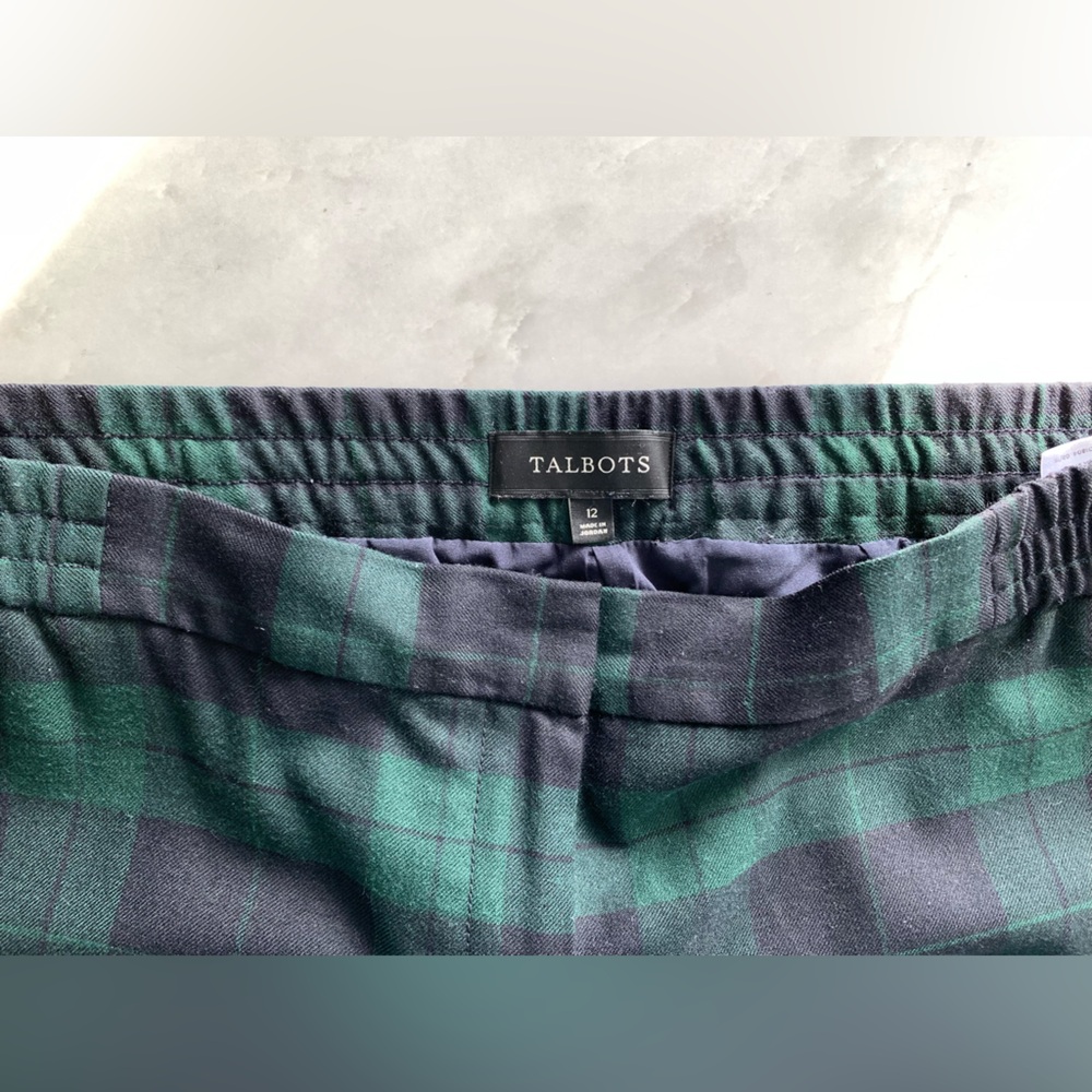 Talbots Lined Wool Blend Tartan Plaid Pants 12 - Picture 3 of 8